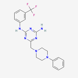 6-[(4-phenylpiperazin-1-yl)methyl]-N-[3-(trifluoromethyl)phenyl]-1,3,5-triazine-2,4-diamine