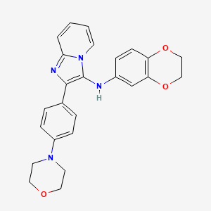 molecular formula C25H24N4O3 B11038706 N-(2,3-dihydro-1,4-benzodioxin-6-yl)-2-[4-(morpholin-4-yl)phenyl]imidazo[1,2-a]pyridin-3-amine 