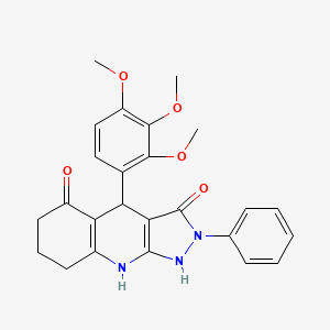 3-hydroxy-2-phenyl-4-(2,3,4-trimethoxyphenyl)-2,4,6,7,8,9-hexahydro-5H-pyrazolo[3,4-b]quinolin-5-one