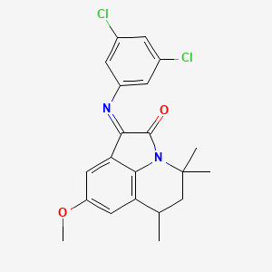 molecular formula C21H20Cl2N2O2 B11038728 (1E)-1-[(3,5-dichlorophenyl)imino]-8-methoxy-4,4,6-trimethyl-5,6-dihydro-4H-pyrrolo[3,2,1-ij]quinolin-2(1H)-one 