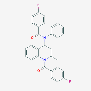 4-fluoro-N-{1-[(4-fluorophenyl)carbonyl]-2-methyl-1,2,3,4-tetrahydroquinolin-4-yl}-N-phenylbenzamide