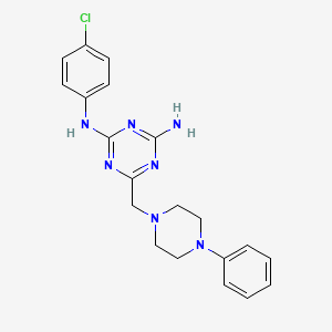 N-(4-chlorophenyl)-6-[(4-phenylpiperazin-1-yl)methyl]-1,3,5-triazine-2,4-diamine