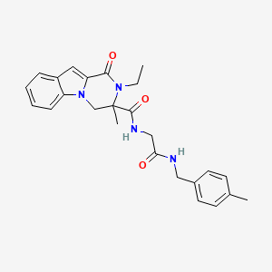 2-({2-Ethyl-3-methyl-1-oxo-1H,2H,3H,4H-pyrazino[1,2-A]indol-3-YL}formamido)-N-[(4-methylphenyl)methyl]acetamide