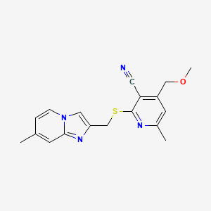 4-(Methoxymethyl)-6-methyl-2-{[(7-methylimidazo[1,2-a]pyridin-2-yl)methyl]sulfanyl}pyridine-3-carbonitrile