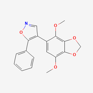 molecular formula C18H15NO5 B11038768 4-(4,7-Dimethoxy-1,3-benzodioxol-5-yl)-5-phenyl-1,2-oxazole 