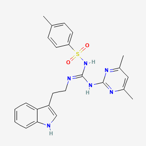 N-[(E)-[(4,6-dimethylpyrimidin-2-yl)amino]{[2-(1H-indol-3-yl)ethyl]amino}methylidene]-4-methylbenzenesulfonamide