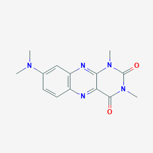 molecular formula C14H15N5O2 B11038786 8-(Dimethylamino)-1,3-dimethylbenzo[g]pteridine-2,4-dione 