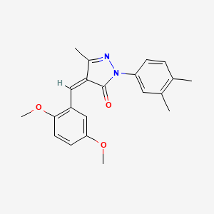 molecular formula C21H22N2O3 B11038802 4-[(Z)-1-(2,5-Dimethoxyphenyl)methylidene]-1-(3,4-dimethylphenyl)-3-methyl-1H-pyrazol-5-one 