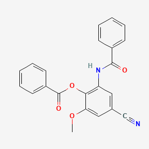 4-Cyano-2-methoxy-6-[(phenylcarbonyl)amino]phenyl benzoate