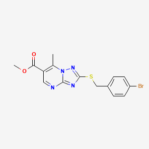 Methyl 2-[(4-bromobenzyl)sulfanyl]-7-methyl[1,2,4]triazolo[1,5-a]pyrimidine-6-carboxylate