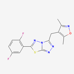 6-(2,5-Difluorophenyl)-3-[(3,5-dimethyl-1,2-oxazol-4-yl)methyl][1,2,4]triazolo[3,4-b][1,3,4]thiadiazole