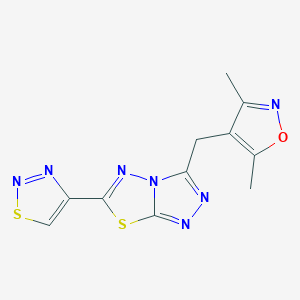 molecular formula C11H9N7OS2 B11038841 3-[(3,5-Dimethyl-1,2-oxazol-4-yl)methyl]-6-(1,2,3-thiadiazol-4-yl)[1,2,4]triazolo[3,4-b][1,3,4]thiadiazole 