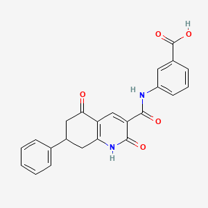 molecular formula C23H18N2O5 B11038850 3-{[(2,5-Dioxo-7-phenyl-1,2,5,6,7,8-hexahydroquinolin-3-yl)carbonyl]amino}benzoic acid 