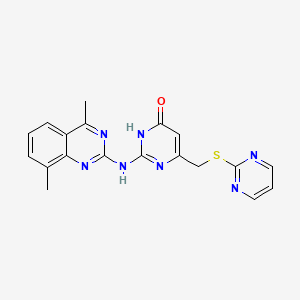 2-[(4,8-Dimethylquinazolin-2-yl)amino]-6-[(pyrimidin-2-ylsulfanyl)methyl]pyrimidin-4-ol