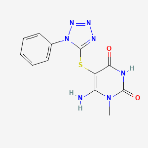 6-amino-1-methyl-5-[(1-phenyl-1H-tetrazol-5-yl)thio]pyrimidine-2,4(1H,3H)-dione