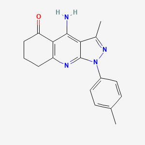 molecular formula C18H18N4O B11038876 4-amino-3-methyl-1-(4-methylphenyl)-1,6,7,8-tetrahydro-5H-pyrazolo[3,4-b]quinolin-5-one 