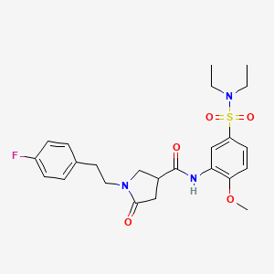 molecular formula C24H30FN3O5S B11038877 N-[5-(diethylsulfamoyl)-2-methoxyphenyl]-1-[2-(4-fluorophenyl)ethyl]-5-oxopyrrolidine-3-carboxamide 