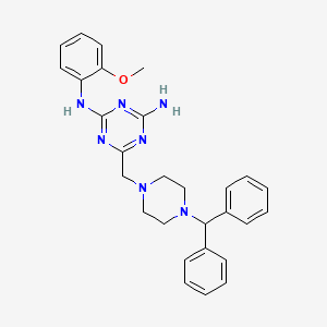 6-{[4-(diphenylmethyl)piperazin-1-yl]methyl}-N-(2-methoxyphenyl)-1,3,5-triazine-2,4-diamine