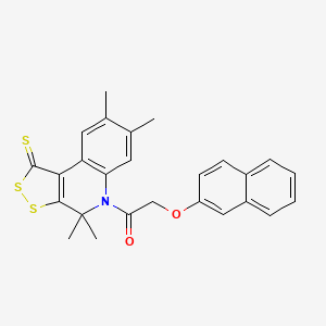 2-(naphthalen-2-yloxy)-1-(4,4,7,8-tetramethyl-1-thioxo-1,4-dihydro-5H-[1,2]dithiolo[3,4-c]quinolin-5-yl)ethanone