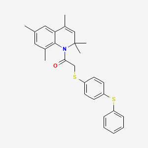 1-(2,2,4,6,8-pentamethylquinolin-1(2H)-yl)-2-{[4-(phenylsulfanyl)phenyl]sulfanyl}ethanone