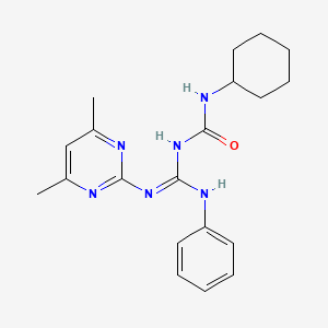 1-cyclohexyl-3-[(E)-[(4,6-dimethylpyrimidin-2-yl)amino](phenylamino)methylidene]urea