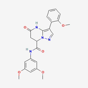 molecular formula C22H22N4O5 B11038935 N-(3,5-dimethoxyphenyl)-5-hydroxy-3-(2-methoxyphenyl)-6,7-dihydropyrazolo[1,5-a]pyrimidine-7-carboxamide 