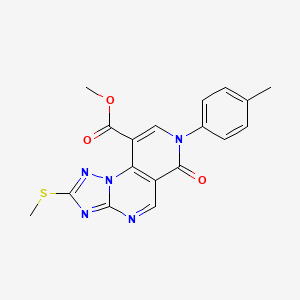 molecular formula C18H15N5O3S B11038966 Methyl 7-(4-methylphenyl)-2-(methylsulfanyl)-6-oxo-6,7-dihydropyrido[3,4-e][1,2,4]triazolo[1,5-a]pyrimidine-9-carboxylate 