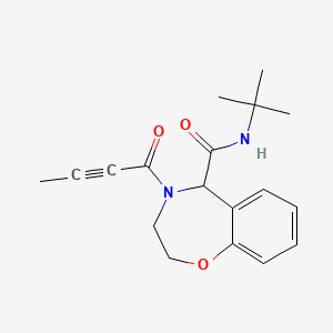 molecular formula C18H22N2O3 B11038967 4-(But-2-ynoyl)-N-(tert-butyl)-2,3,4,5-tetrahydrobenzo[f][1,4]oxazepine-5-carboxamide 