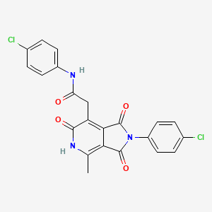 molecular formula C22H15Cl2N3O4 B11038993 N-(4-chlorophenyl)-2-[2-(4-chlorophenyl)-4-methyl-1,3,6-trioxo-2,3,5,6-tetrahydro-1H-pyrrolo[3,4-c]pyridin-7-yl]acetamide 