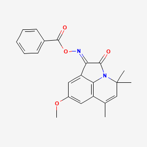 molecular formula C22H20N2O4 B11038996 8-Methoxy-4,4,6-trimethyl-4H-pyrrolo[3,2,1-IJ]quinoline-1,2-dione 1-(O-benzoyloxime) 