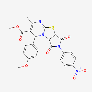 methyl 12-(4-methoxyphenyl)-10-methyl-4-(4-nitrophenyl)-3,5-dioxo-7-thia-1,4,9-triazatricyclo[6.4.0.02,6]dodeca-8,10-diene-11-carboxylate