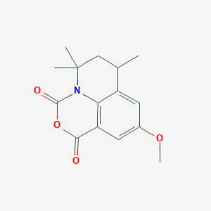 9-methoxy-5,5,7-trimethyl-6,7-dihydro-1H,5H-[1,3]oxazino[5,4,3-ij]quinoline-1,3-dione