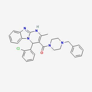 molecular formula C29H28ClN5O B11039002 (4-Benzylpiperazin-1-yl)[4-(2-chlorophenyl)-2-methyl-1,4-dihydropyrimido[1,2-a]benzimidazol-3-yl]methanone 