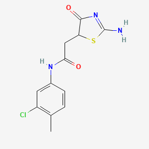 N-(3-chloro-4-methylphenyl)-2-(2-imino-4-oxo-1,3-thiazolidin-5-yl)acetamide