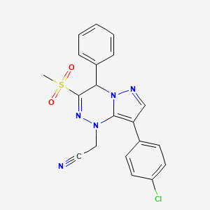 molecular formula C20H16ClN5O2S B11039018 [8-(4-Chlorophenyl)-3-(methylsulfonyl)-4-phenylpyrazolo[5,1-C][1,2,4]triazin-1(4H)-YL]methyl cyanide 