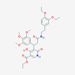 Ethyl 5-[3-{[2-(3,4-diethoxyphenyl)ethyl]amino}-3-oxo-1-(3,4,5-trimethoxyphenyl)propyl]-4-hydroxy-6-oxo-1,6-dihydropyridine-3-carboxylate