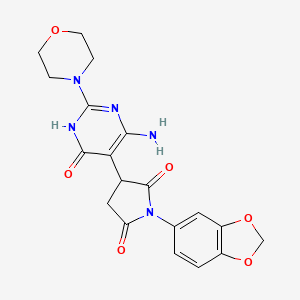 3-[4-Amino-2-(morpholin-4-yl)-6-oxo-1,6-dihydropyrimidin-5-yl]-1-(1,3-benzodioxol-5-yl)pyrrolidine-2,5-dione