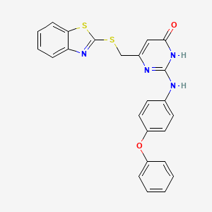 molecular formula C24H18N4O2S2 B11039048 6-[(1,3-benzothiazol-2-ylsulfanyl)methyl]-2-(4-phenoxyanilino)-4(3H)-pyrimidinone 