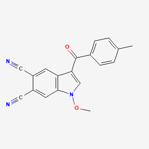 molecular formula C19H13N3O2 B11039076 1-Methoxy-3-(4-methylbenzoyl)-1H-indole-5,6-dicarbonitrile 