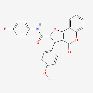 molecular formula C25H18FNO5 B11039102 N-(4-fluorophenyl)-3-(4-methoxyphenyl)-4-oxo-2,3-dihydro-4H-furo[3,2-c]chromene-2-carboxamide 