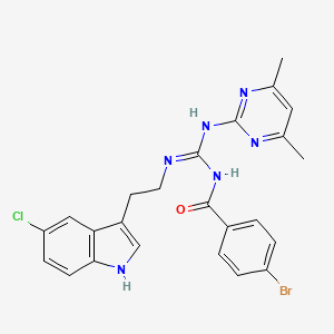 4-bromo-N-{(E)-{[2-(5-chloro-1H-indol-3-yl)ethyl]amino}[(4,6-dimethylpyrimidin-2-yl)amino]methylidene}benzamide