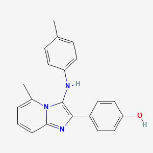 molecular formula C21H19N3O B11039127 4-{5-Methyl-3-[(4-methylphenyl)amino]imidazo[1,2-a]pyridin-2-yl}phenol 