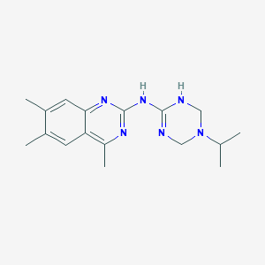 molecular formula C17H24N6 B11039139 4,6,7-trimethyl-N-[5-(propan-2-yl)-1,4,5,6-tetrahydro-1,3,5-triazin-2-yl]quinazolin-2-amine 