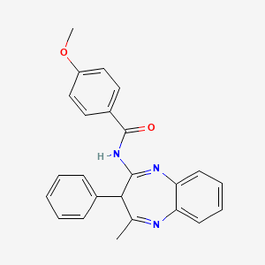 molecular formula C24H21N3O2 B11039140 4-methoxy-N-(4-methyl-3-phenyl-3H-1,5-benzodiazepin-2-yl)benzamide CAS No. 577960-44-2