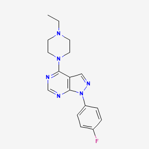 molecular formula C17H19FN6 B11039145 1-Ethyl-4-[1-(4-fluorophenyl)pyrazolo[3,4-D]pyrimidin-4-YL]piperazine 