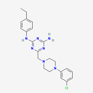 6-{[4-(3-chlorophenyl)piperazin-1-yl]methyl}-N-(4-ethylphenyl)-1,3,5-triazine-2,4-diamine