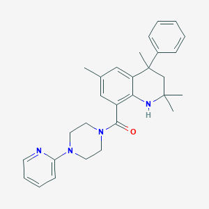 molecular formula C29H34N4O B11039175 [4-(2-Pyridyl)piperazino](2,2,4,6-tetramethyl-4-phenyl-1,2,3,4-tetrahydro-8-quinolinyl)methanone 