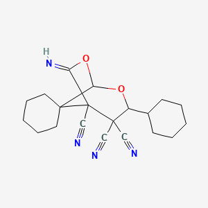 3-Cyclohexyl-7-imino-4,6-dioxaspiro[bicyclo[3.2.1]octane-8,1'-cyclohexane]-1,2,2-tricarbonitrile