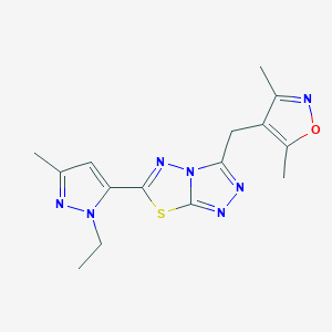 3-[(3,5-dimethyl-1,2-oxazol-4-yl)methyl]-6-(1-ethyl-3-methyl-1H-pyrazol-5-yl)[1,2,4]triazolo[3,4-b][1,3,4]thiadiazole