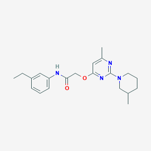 N-(3-ethylphenyl)-2-{[6-methyl-2-(3-methylpiperidin-1-yl)pyrimidin-4-yl]oxy}acetamide